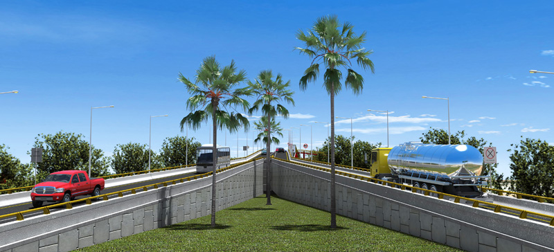 Imagen tridimensional del puente vehicular en Apaseo el Grande Guanajuato